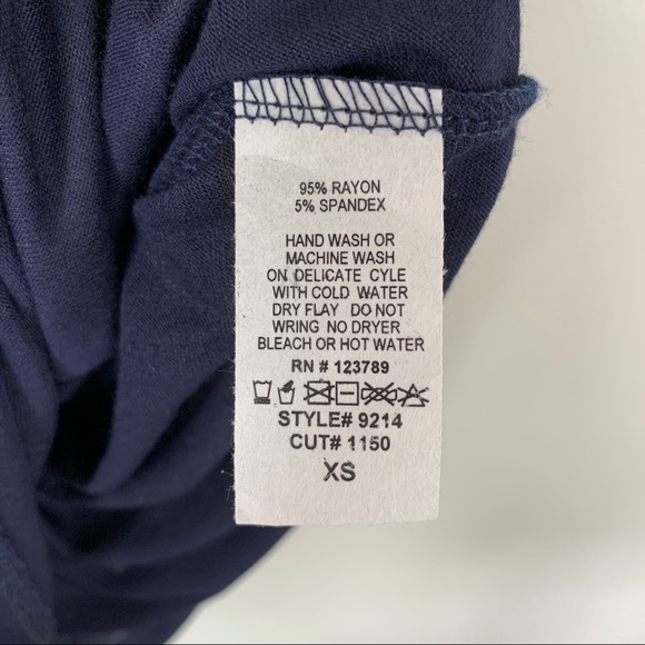 Alya Long Sleeve Navy Blue Top Size XS NWT - Picture 5 of 6